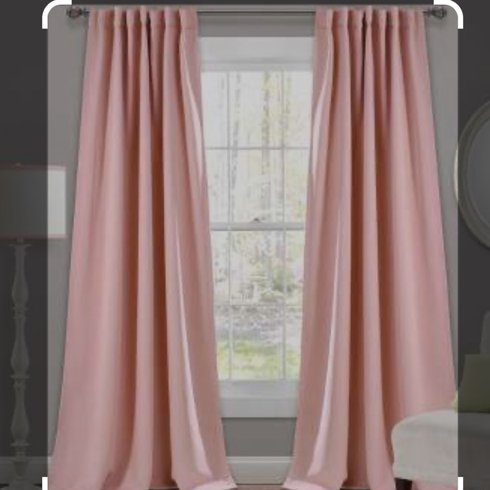 Single pink black out curtain